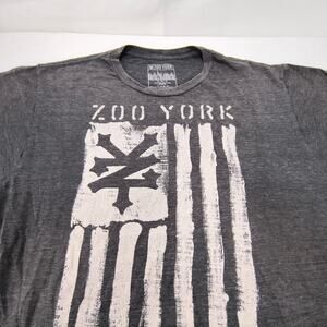 Zoo York Fear Nothing Short Sleeve Crew Neck Shirt Adult Mens Size XL Gray White